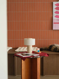 Auríe Portable Lamp | Travertine Stone & Linen